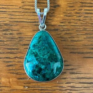 Vintage Genuine Eilat Stone 925 Necklace 18”